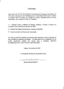 Convocatória APorep 2020